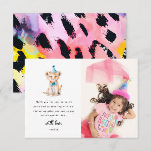 Cartão De Agradecimento Foto de aniversário de animal de safari fofo