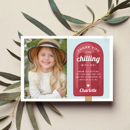 Cartão De Agradecimento Foto de Aniversário de Crianças com Picolé de Verã