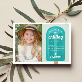 Cartão De Agradecimento Foto de Aniversário de Crianças com Picolé de Verã