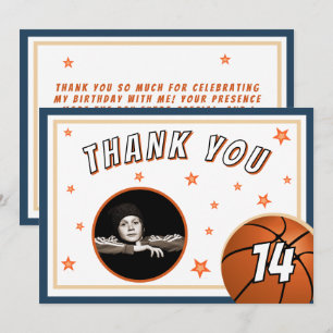 Cartão De Agradecimento Foto de Aniversário de Esportes de Basquete