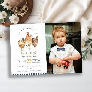 Cartão De Agradecimento Foto de Aniversário de Galinha de Fazenda Bonita