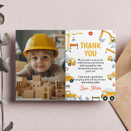 Cartão De Agradecimento Foto de Aniversário de Veículos de Construção de M