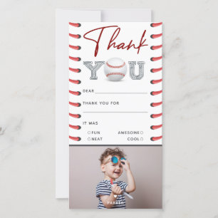 Cartão De Agradecimento Foto de aniversário do Baseball