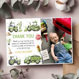 Cartão De Agradecimento Foto de Aniversário do Caminhão de Construção Esca