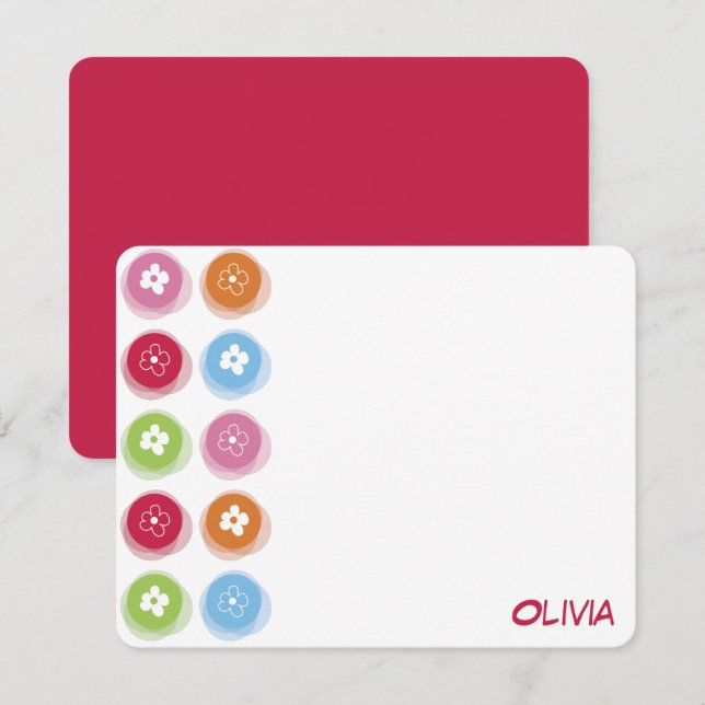 Cartão De Agradecimento Foto de aniversário do Felpudo Daisy Dots Kid, Col (Frente/Verso)