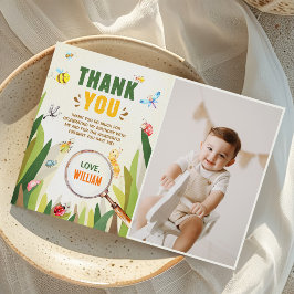 Cartão De Agradecimento Foto de aniversário do Insetor Garoto do Inseto de