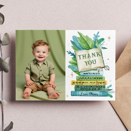 Cartão De Agradecimento Foto de Aniversário do Primeiro Capítulo Storybook