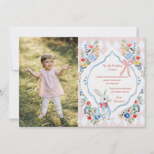 Cartão De Agradecimento Foto de aniversário encantada da Alice no País das