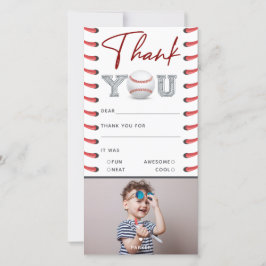 Cartão De Agradecimento Foto de Baseball de Aniversário