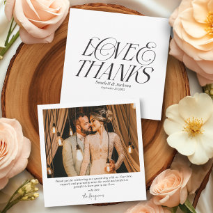 Cartão De Agradecimento Foto de caligrafia de Obrigados e amor elegantes m