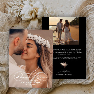 Cartão De Agradecimento Foto de caligrafia legante preto e branco