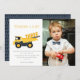 Cartão De Agradecimento Foto De Caminhão De Construção Qualquer Aniversári (Frente/Verso)