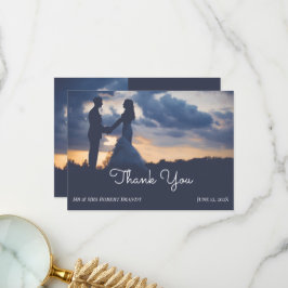 Cartão De Agradecimento Foto de casamento adorável