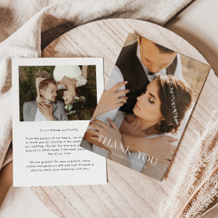 Cartão De Agradecimento Foto de Casamento Branco Místico