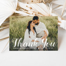Foto de casamento com letra manuscrita branca rúst
