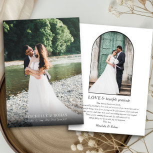 Cartão De Agradecimento Foto de Casamento de Arch e Cabeça de Cheio Elegan