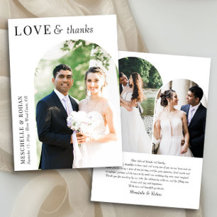 Cartão De Agradecimento Foto de Casamento de Arch Elegante para Obrigados