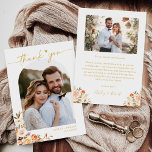 Cartão De Agradecimento Foto de Casamento de Arco Teórica de outono Floral<br><div class="desc">Cartões de agradecimentos Fotográfico de Casamento de Arco Teórico de outono Floral. Para mais personalização,  use a ferramenta design do Zazzle para modificar este modelo.</div>