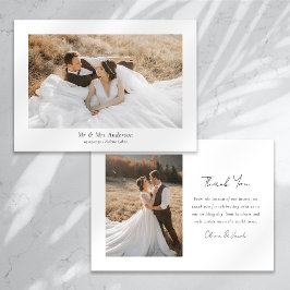 Cartão De Agradecimento Foto De Casamento De Belas Letras