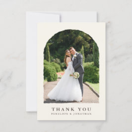 Cartão De Agradecimento Foto de Casamento de Boho Floral Chic Rustic