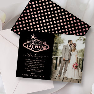 Cartão De Agradecimento Foto de Casamento de Destino Elegante Las Vegas