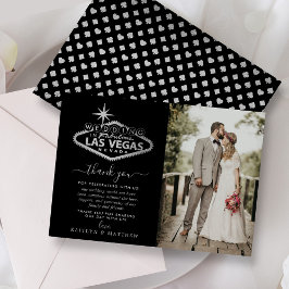 Cartão De Agradecimento Foto de Casamento de Destino Elegante Las Vegas