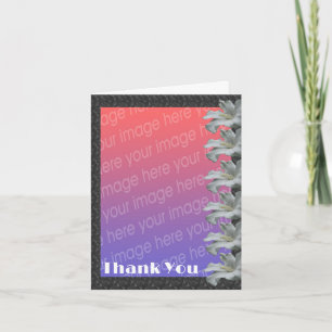 Cartão De Agradecimento Foto de Casamento de Flores Brancas de Hibiscus