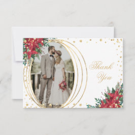 Cartão De Agradecimento Foto de Casamento de Natal