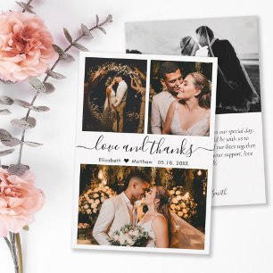 Cartão De Agradecimento Foto de Casamento de Obrigados e Amor
