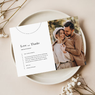 Cartão De Agradecimento Foto de Casamento de Obrigados e Amor com Tipograf