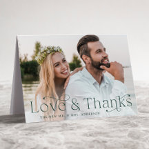 Foto de Casamento de Obrigados e Amor Verde Elegan