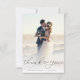 Cartão De Agradecimento foto de casamento de recém-casados com script simp (Frente)