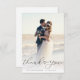 Cartão De Agradecimento foto de casamento de recém-casados com script simp (Frente/Verso)
