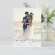 Cartão De Agradecimento foto de casamento de recém-casados com script simp (Em pé/Frente)