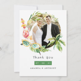 Cartão De Agradecimento Foto de Casamento de Verão