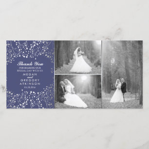 Cartão De Agradecimento Foto de casamento do Marinho da respiração de Silv
