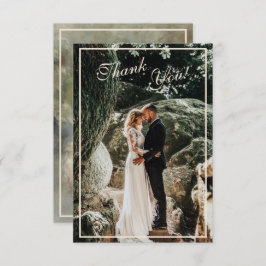Cartão De Agradecimento Foto de Casamento Elegante