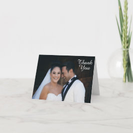 Cartão De Agradecimento Foto De Casamento Elegante Obrigado