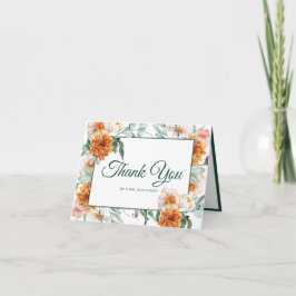 Cartão De Agradecimento Foto De Casamento Floral De Watercolor De Script E