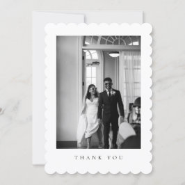 Cartão De Agradecimento Foto de casamento formal clássico rendilhada