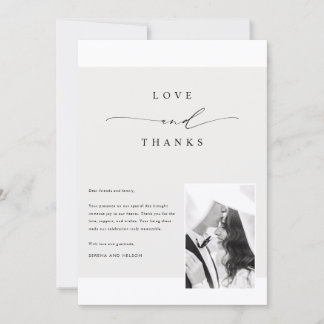 Cartão De Agradecimento Foto de Casamento Formal Clássico Romântico