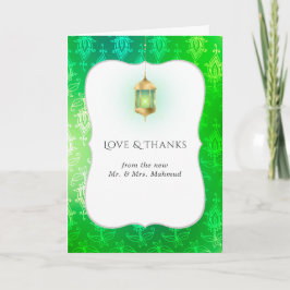 Cartão De Agradecimento Foto de casamento Gold Foil Arabian Bollywood