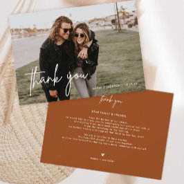 Cartão De Agradecimento Foto De Casamento Minimalista De Feira, Obrigado C