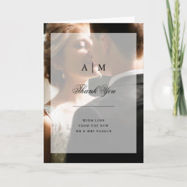 Cartão De Agradecimento Foto de Casamento Moderna com Sobreposição | Obrig