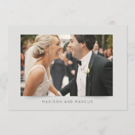 Cartão De Agradecimento Foto de casamento moderno e elegante Obrigado