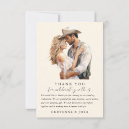 Cartão De Agradecimento Foto de casamento moderno-russo ocidental Obrigado