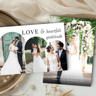 Cartão De Agradecimento Foto De Casamento Múltiplo De Arch Elegante Simple