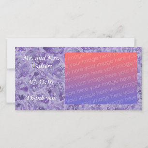 Cartão De Agradecimento Foto de casamento, obrigado cartas, Roxo