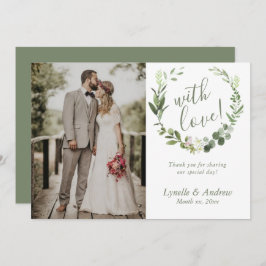 Cartão De Agradecimento Foto De Casamento Obrigado Com Nomes