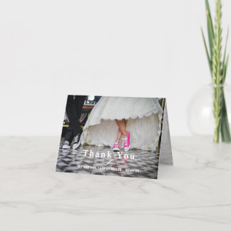 Cartão De Agradecimento Foto de Casamento Obrigado Nota